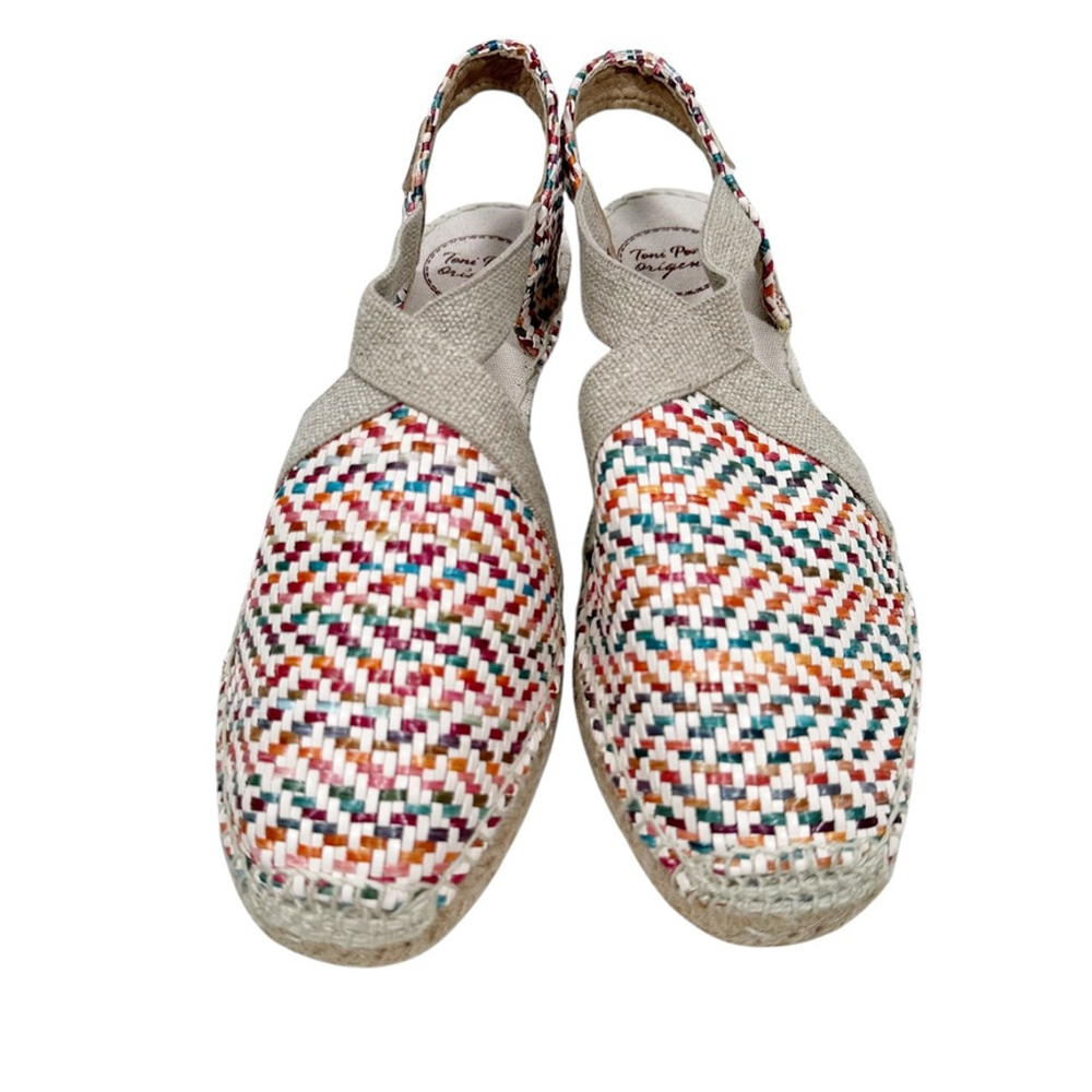 Toni Pons VERA-MS Women's Size 40 9.5 Flat Espadrilles Colorful Raffia Resort - Picture 4 of 10